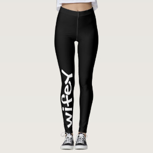 Wifey svartvit gullig flickaktigt chic trendig leggings