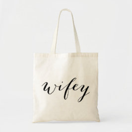 Wifey tote for bride honeymoon eller bröllop tygkasse