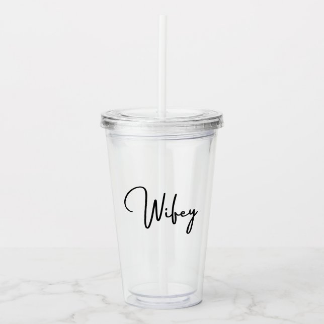 Wifey Tumbler 16oz, klar Take Away Mugg (Framsida)
