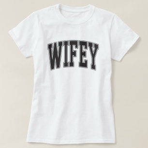 Wifey Varsity Atletisk Stils Dam T Shirt