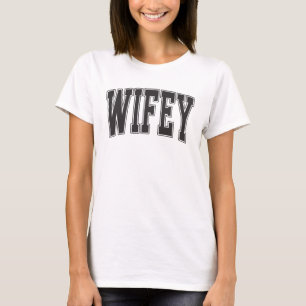 Wifey Varsity Atletisk Stils Dam T Shirt
