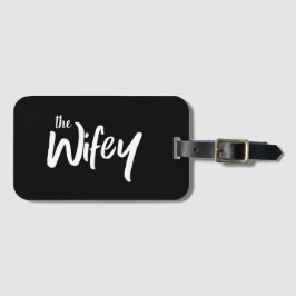 Wifey Whimsical Text för Bride Bagagebricka