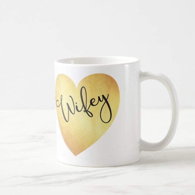 wifeycalligraphymuggen med guld omkullkastar kaffemugg (Höger)