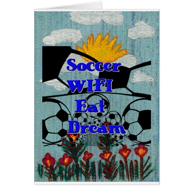 WIFI Eat Dream Repeat. Hälsningskort (Framsidan)