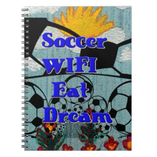 WIFI Eat Dream - Roligt Sports Art Print Anteckningsbok