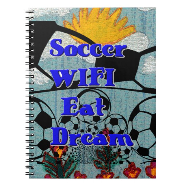 WIFI Eat Dream - Roligt Sports Art Print Anteckningsbok (Framsidan)