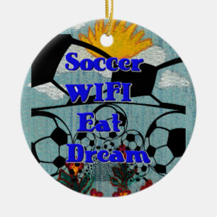 WIFI Eat Dream - Roligt Sports Art Print Julgransprydnad Keramik