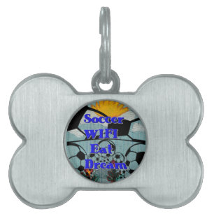 WIFI Eat Dream - Roligt Sports Art Print Namnbricka Husdjur