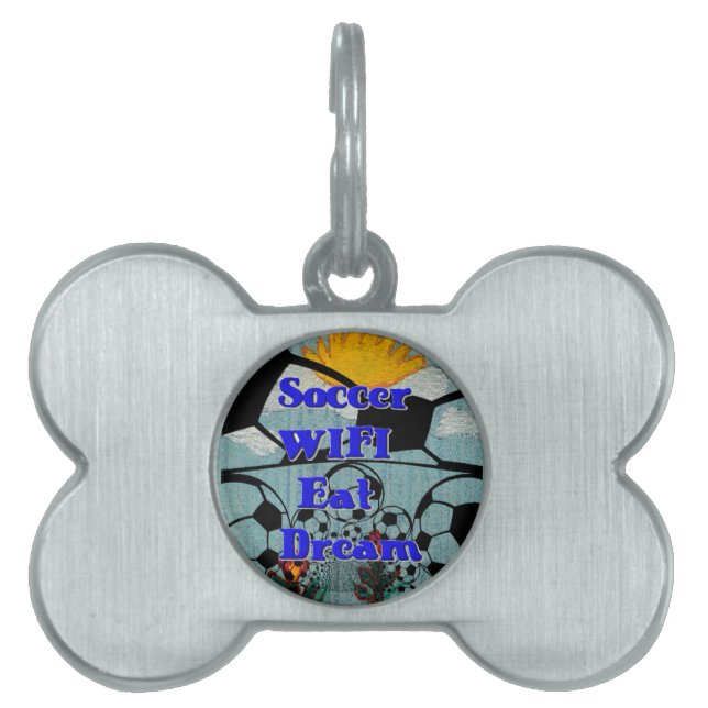 WIFI Eat Dream - Roligt Sports Art Print Namnbricka Husdjur (Framsidan)