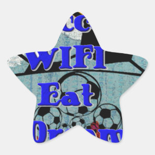WIFI Eat Dream - Roligt Sports Art Print Stjärnformat Klistermärke