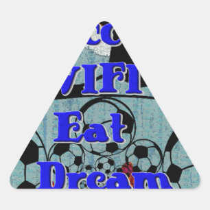 WIFI Eat Dream - Roligt Sports Art Print Triangelformat Klistermärke