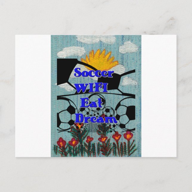 WIFI Eat Dream - Roligt Sports Art Print Vykort (Framsida)