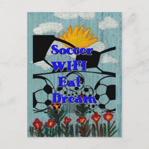 WIFI Eat Dream - Roligt Sports Art Print Vykort