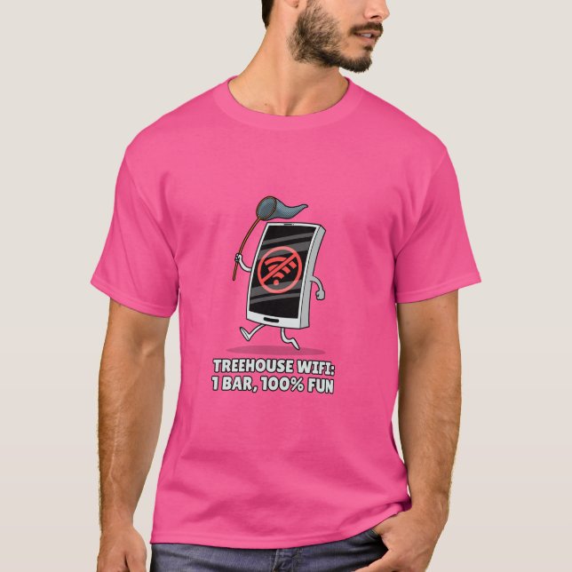 WiFi för Treehouse: 1 Pub, 100 % Roligt Dream Tree T Shirt (Framsida)