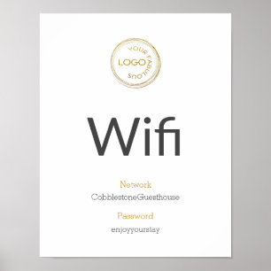 WiFi-information - lägg till din Logotyp Poster