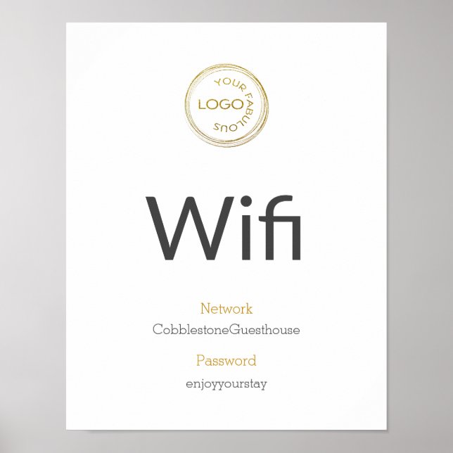 WiFi-information - lägg till din Logotyp Poster (Framsidan)
