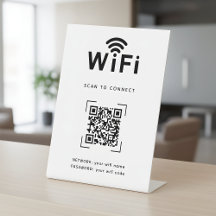 WiFi-inloggningsskylt för receptionen