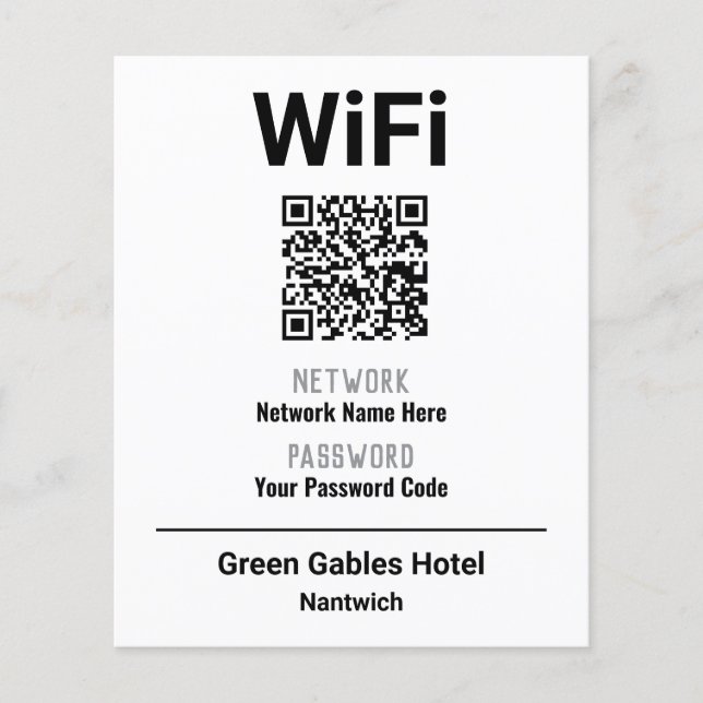 WiFi-instruktioner med QR-kod Flygblad (Framsidan)