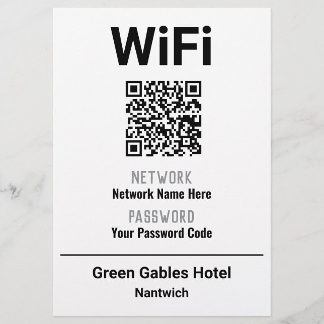 WiFi-instruktioner med QR-kod Flygblad (Framsidan)