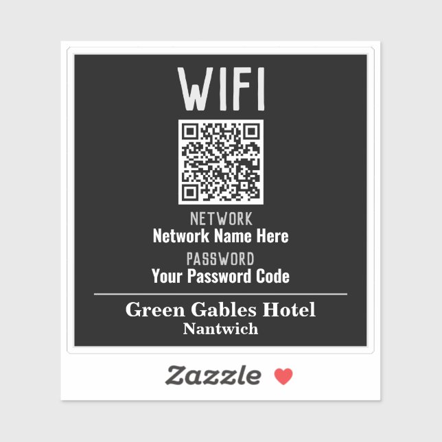 WiFi-instruktioner med QR-kod Klistermärken (Ark)