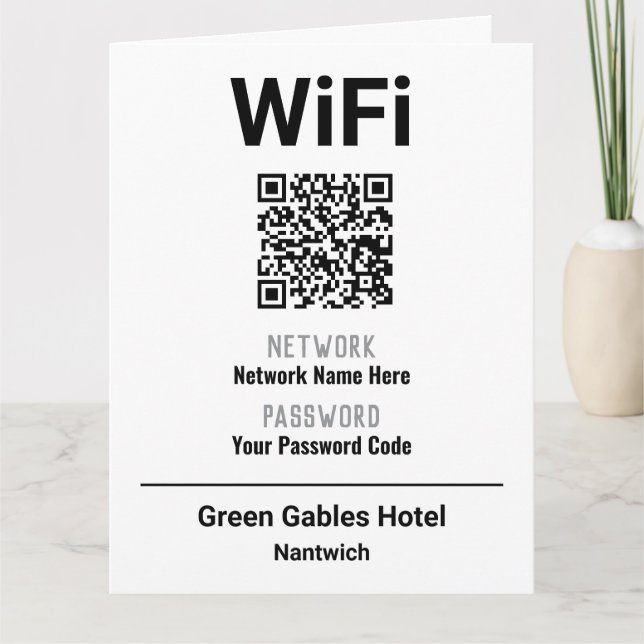 WiFi-instruktioner med QR-kod Kort (Framsida)
