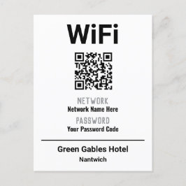 WiFi-instruktioner med QR-kod Meddelande Vykort