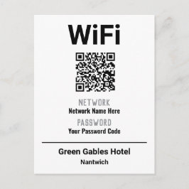 WiFi-instruktioner med QR-kod Meddelande Vykort