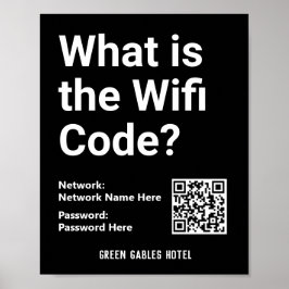 WiFi-instruktioner med QR-kod på en Poster