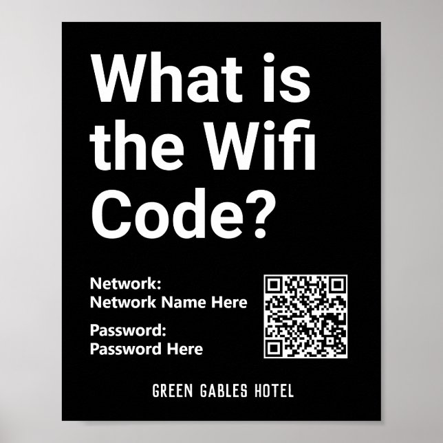 WiFi-instruktioner med QR-kod på en Poster (Framsidan)