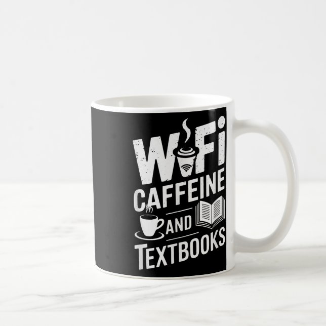 Wifi Kaffe Och Läroböcker Kaffemugg (Höger)
