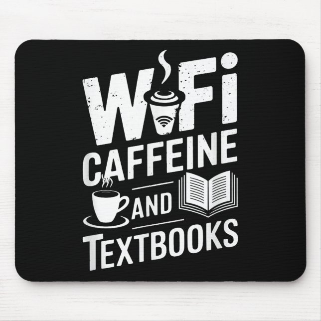 Wifi Kaffe Och Läroböcker Musmatta (Framsidan)