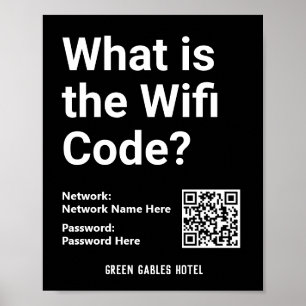 WiFi-kod med QR-kod på en Poster