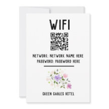 WiFi-kod med QR-kodutformning och Blommigt