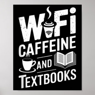 Wifi Koffein Och Läroböcker Poster