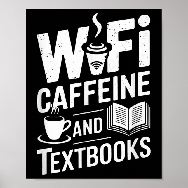 Wifi Koffein Och Läroböcker  Poster (Framsidan)