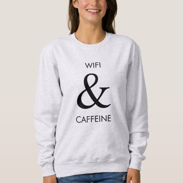 Wifi & koffeintröja tee shirt (Framsida)