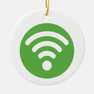 WiFi-Logotyp Julgransprydnad Keramik