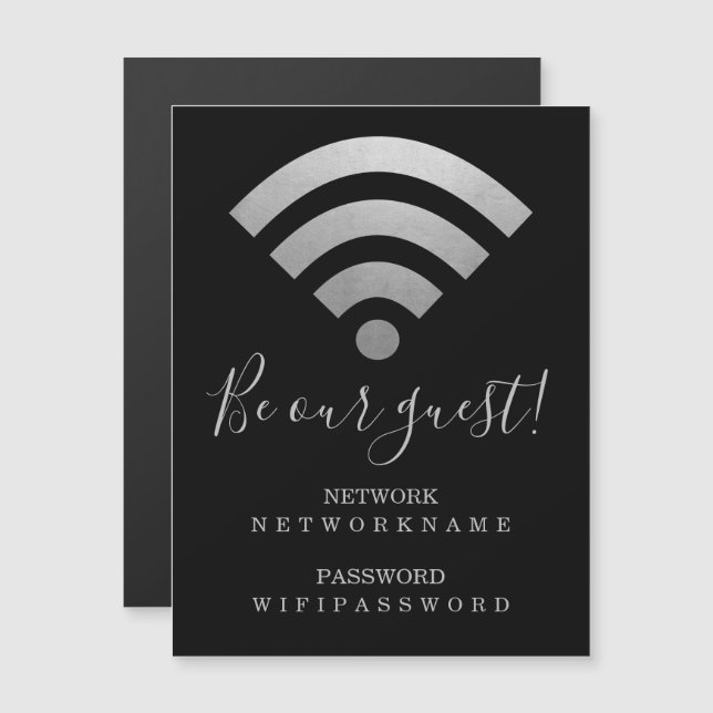 WiFi-lösenord och nätverksPersonlig (Fram/baksida)