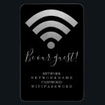 WiFi-lösenord och nätverksPersonlig Magnet<br><div class="desc">Informationsmagnet för WiFi-lösenord och nätverksinformation - perfekt för hemmet eller företaget.. den här kylmagneten är praktisk och informativ - lägg till ditt eget nätverk och Wi-Fi-information - magneter från Ricaso (finns i två storlekar)</div>
