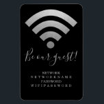 WiFi-lösenord och nätverksPersonlig Magnet<br><div class="desc">Informationsmagnet för WiFi-lösenord och nätverksinformation - perfekt för hemmet eller företaget.. den här kylmagneten är praktisk och informativ - lägg till ditt eget nätverk och Wi-Fi-information - magneter från Ricaso (finns i två storlekar)</div>