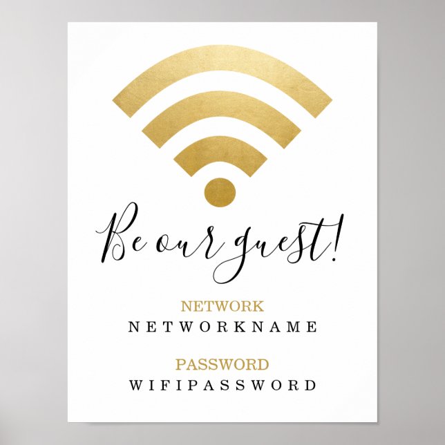 WiFi-lösenord och nätverksPersonlig Poster (Framsidan)