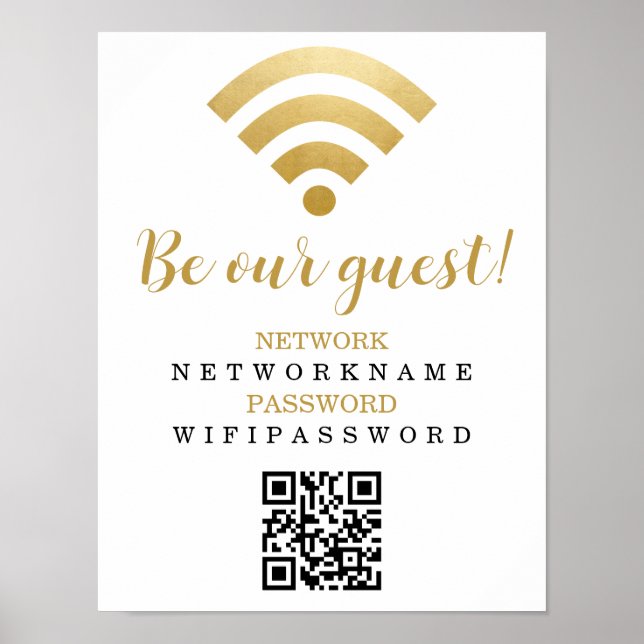 WiFi-lösenord och nätverksPersonlig Poster (Framsidan)