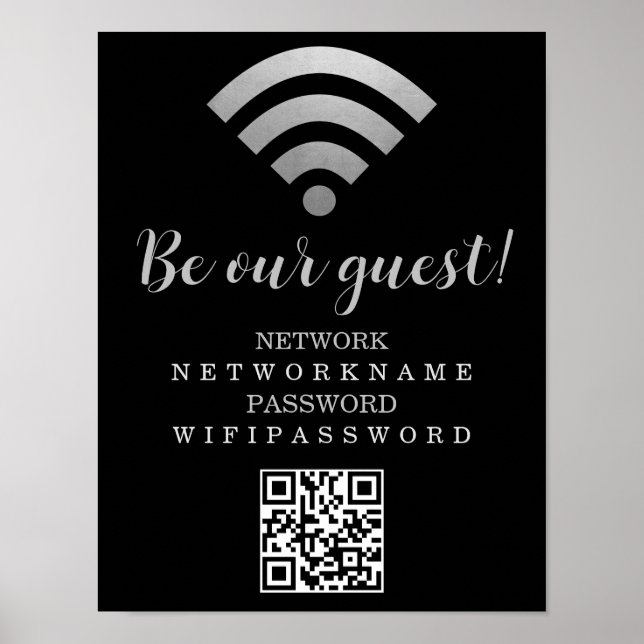 WiFi-lösenord och nätverksPersonlig Poster (Framsidan)