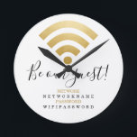 WiFi-lösenord och nätverksPersonlig Rund Klocka<br><div class="desc">Wifi-Personlig för lösenord och nätverk - perfekt för hemmet eller företaget. Den här klockan är praktisk och informativ - lägg till ditt eget nätverk och Wi-Fi-information - klockor från Ricaso</div>