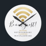 WiFi-lösenord och nätverksPersonlig Rund Klocka<br><div class="desc">Wifi-Personlig för lösenord och nätverk - perfekt för hemmet eller företaget. Den här klockan är praktisk och informativ - lägg till ditt eget nätverk och Wi-Fi-information - klockor från Ricaso</div>