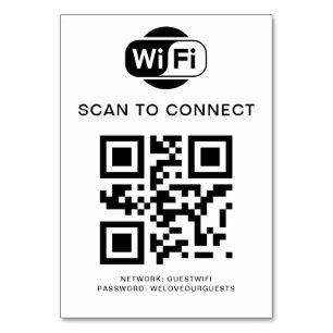 WiFi-lösenord QR-kodsökning för anslutning Bordsnummer