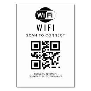 WiFi-lösenord   QR-kodsökning för anslutning Bordsnummer