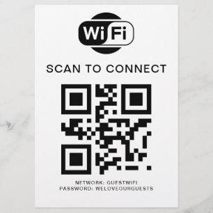 WiFi-lösenord   QR-kodsökning för anslutning Flygblad