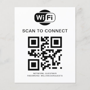WiFi-lösenord QR-kodsökning för anslutning Flygblad