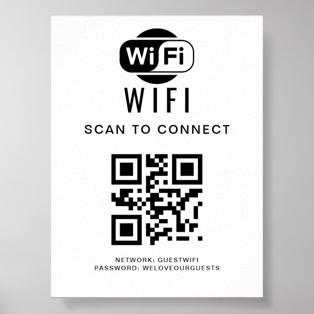 WiFi-lösenord | QR-kodsökning för anslutning Poster (Framsidan)